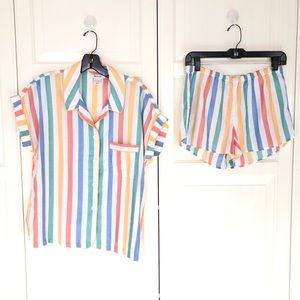 Madewell pjs inspired striped shirt & shorts